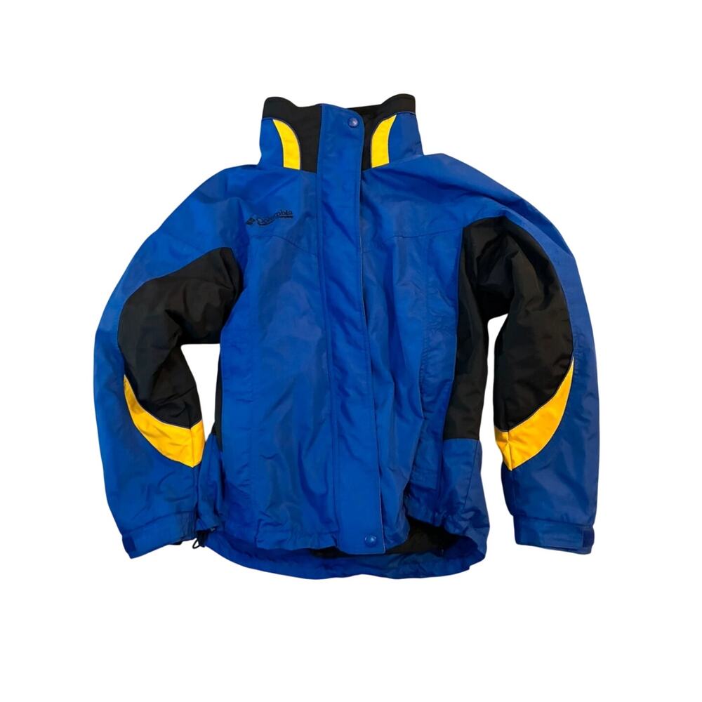 Columbia Vintage 90s Bugaboo 2-in-1 Jacket Blue Yellow Ski Mountain Sz M Outdoor